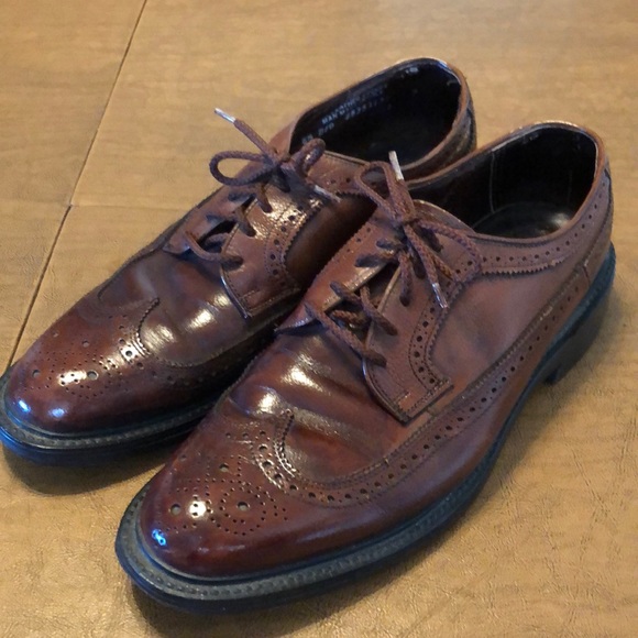 VTG HANOVER Brown Brogue Wingtips Dress Shoes 8.5 main image 6